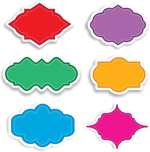 Bright labels with shadows vector
