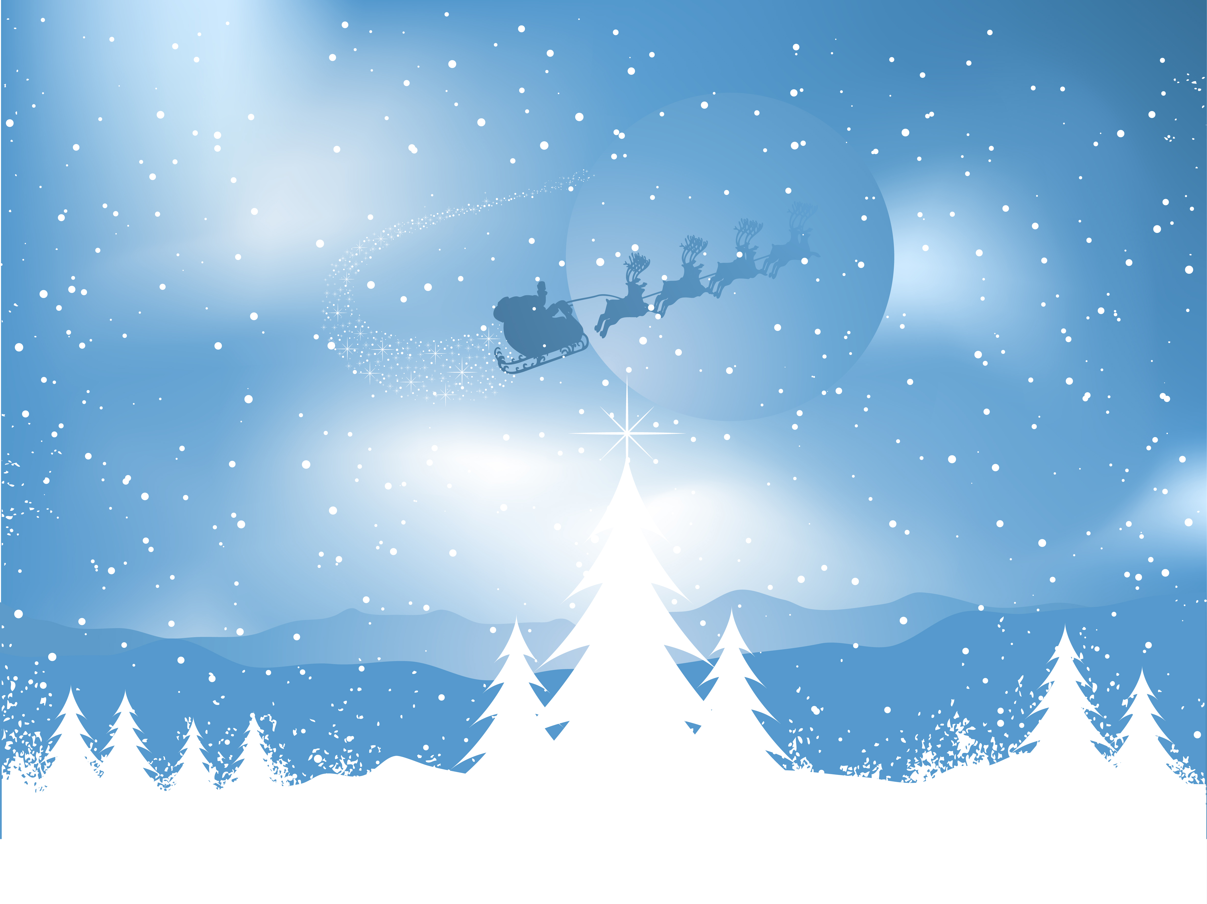 Download Santa on a snowy night - Download Free Vectors, Clipart ...