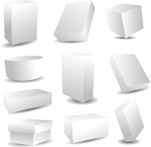 Blank packaging boxes vector