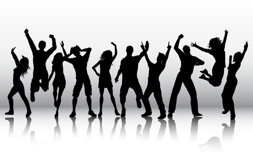 Silhouettes of people dancing vector