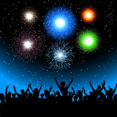Party with fireworks vector