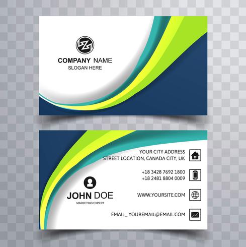 Beautiful wave business card template background vector