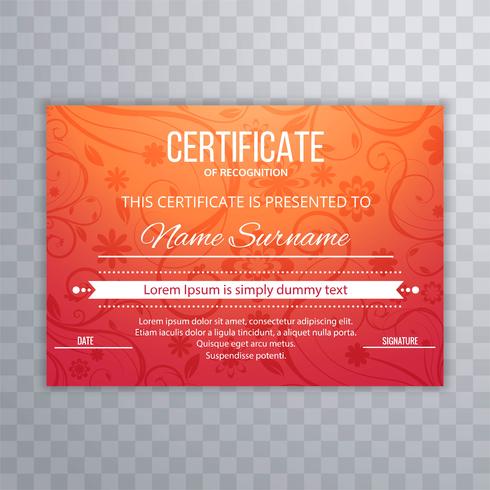 Abstract colorful certificate background template vector