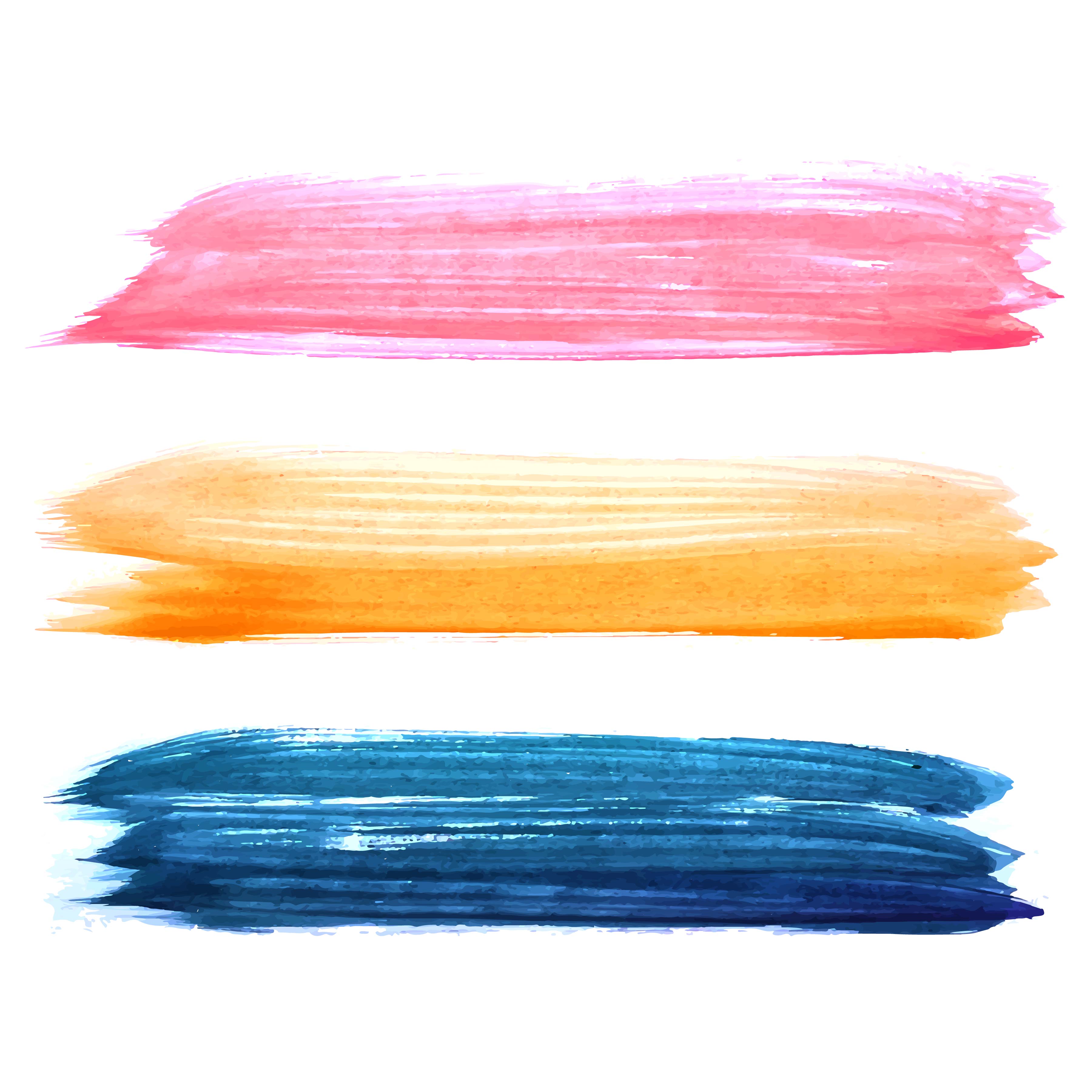 Abstract Hand Draw Colorful Watercolro Strokes Set Design