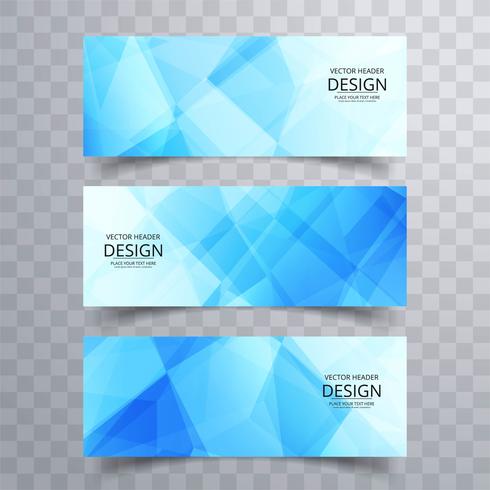 Modern blue geometric banners design vector