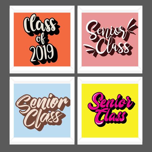 Senior Class Typography Vector Pack