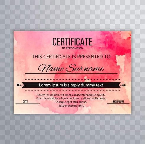 Modern certificate colorful template design vector