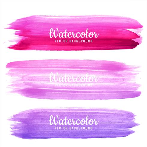 Modern colorful hand draw watercolor strokes set vector