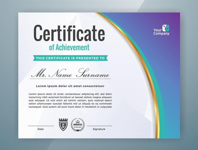 Multipurpose Professional Certificate Template Design vector