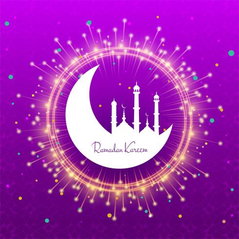 Elegant ramadan kareem card shiny background vector