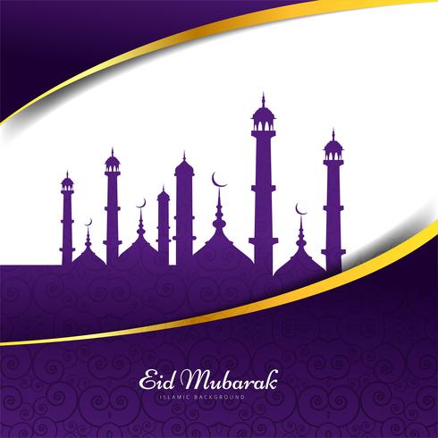 Diseño de fondo islámico Eid Mubarak vector