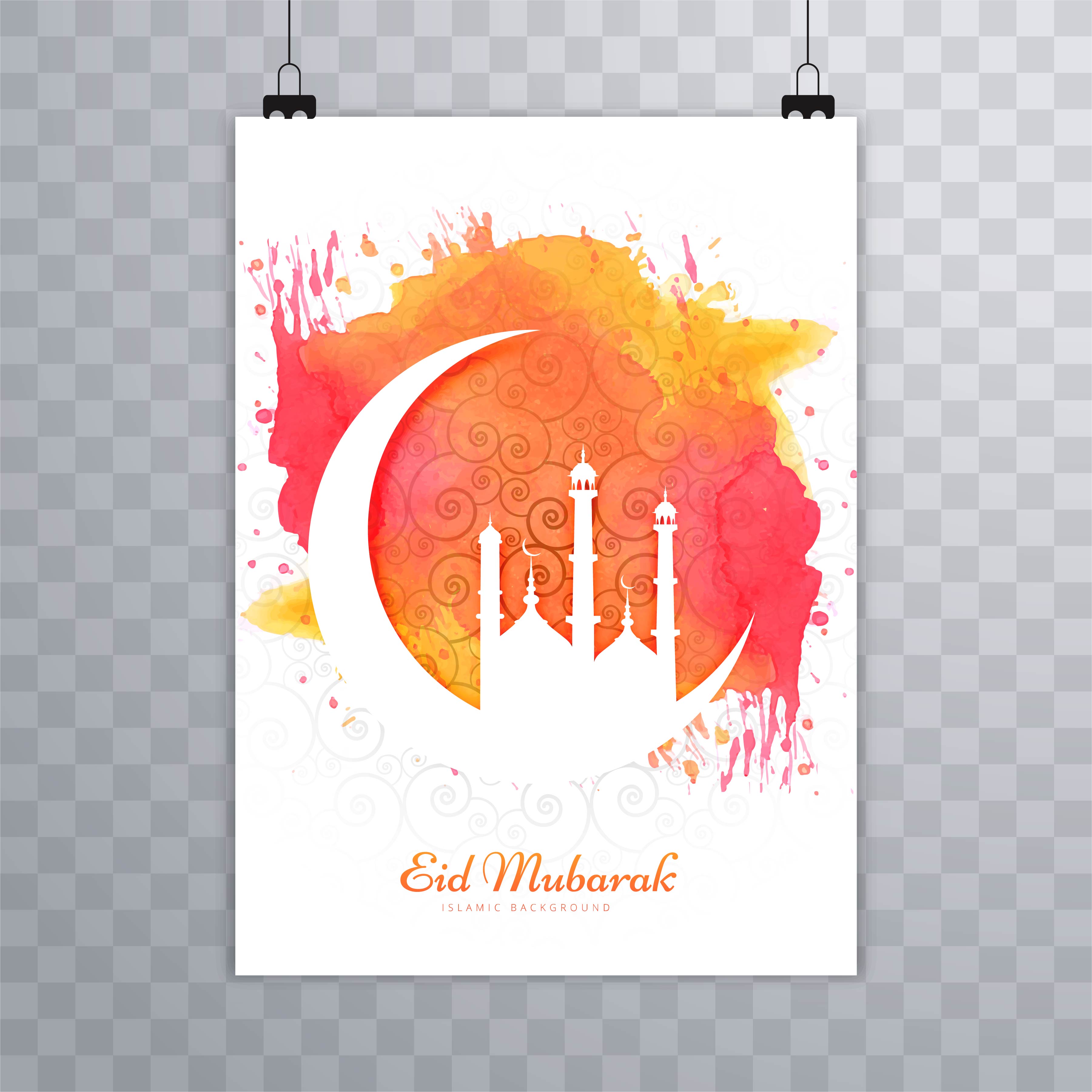 abstract eid mubarak brochure template 237407 vector art