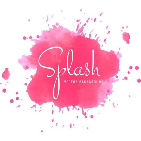 Abstract pink watercolor splash design vector