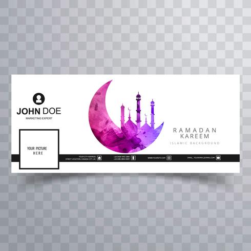 Ramadan kareem facebook timeline banner background vector