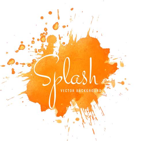 Abstract orange bright watercolor splash design  vector