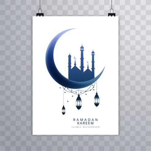 Elegant Eid Mubarak islamic brochure vector