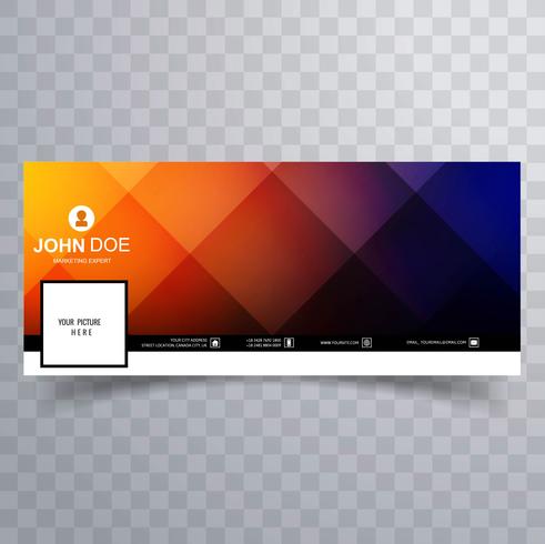 Facebook colorful timeline cover template design vector