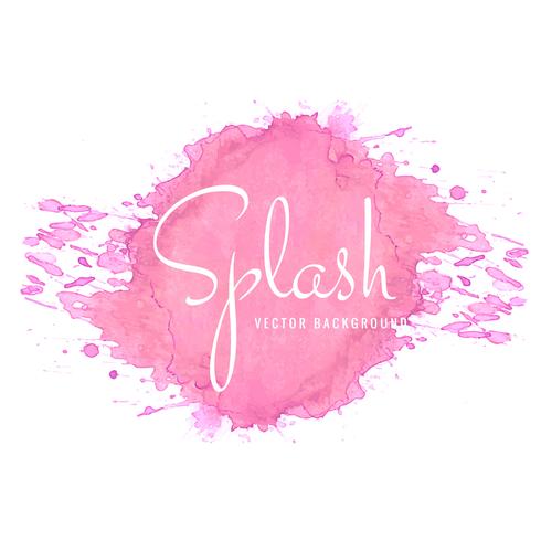 Pink watercolor splash background vector