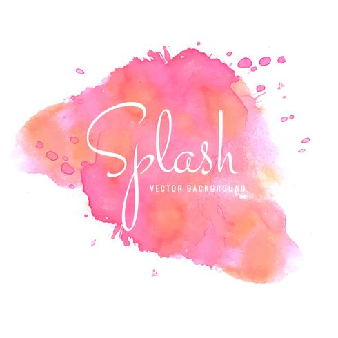 Modern pink watercolor splash background vector