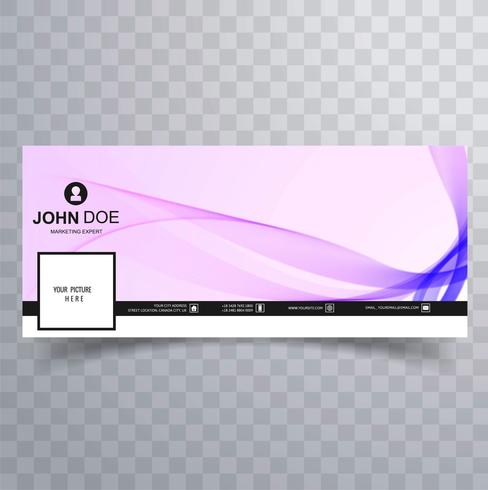 Diseño de banner de plantilla de onda elegante facebook vector