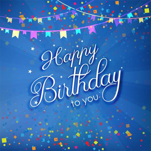 Modern decorative colorful birthday poster background vector