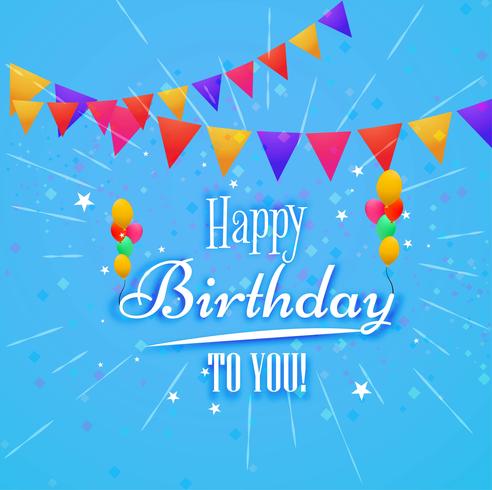 Happy Birthday card decorative background vector