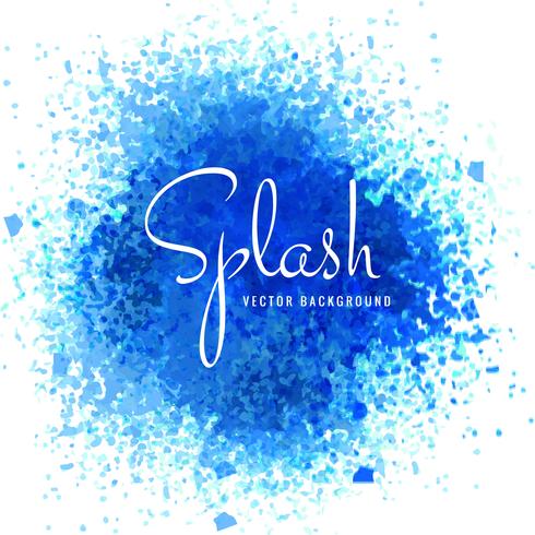 Abstract blue splash watercolor design vector
