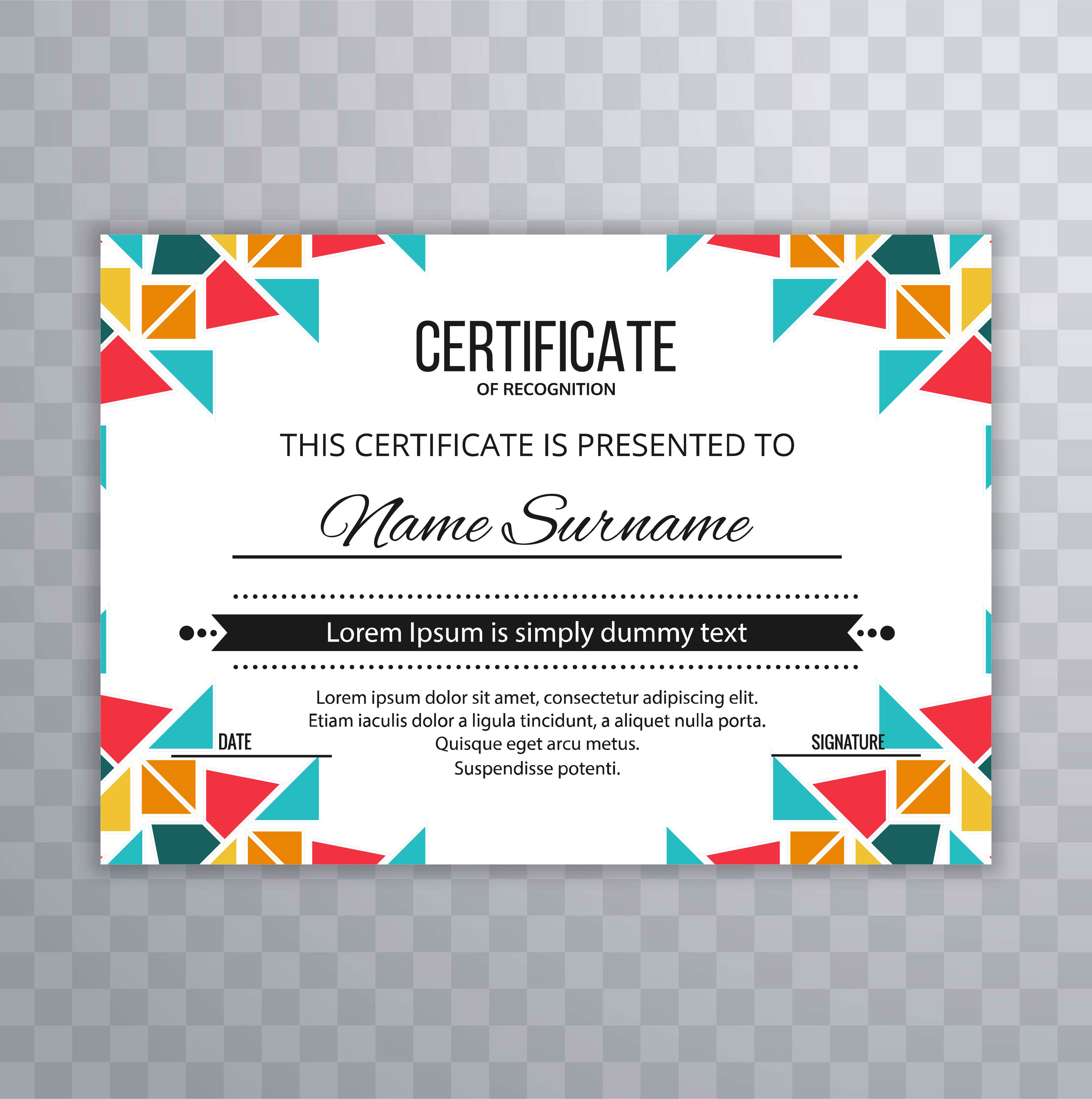 Modern colorful creative certificate template vector 237569 Vector Art