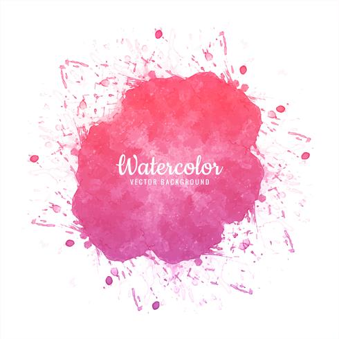 Abstract pink splash watercolor background vector