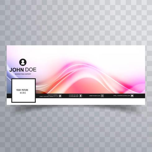 Modern colorful wave facebook timeline cover template vector