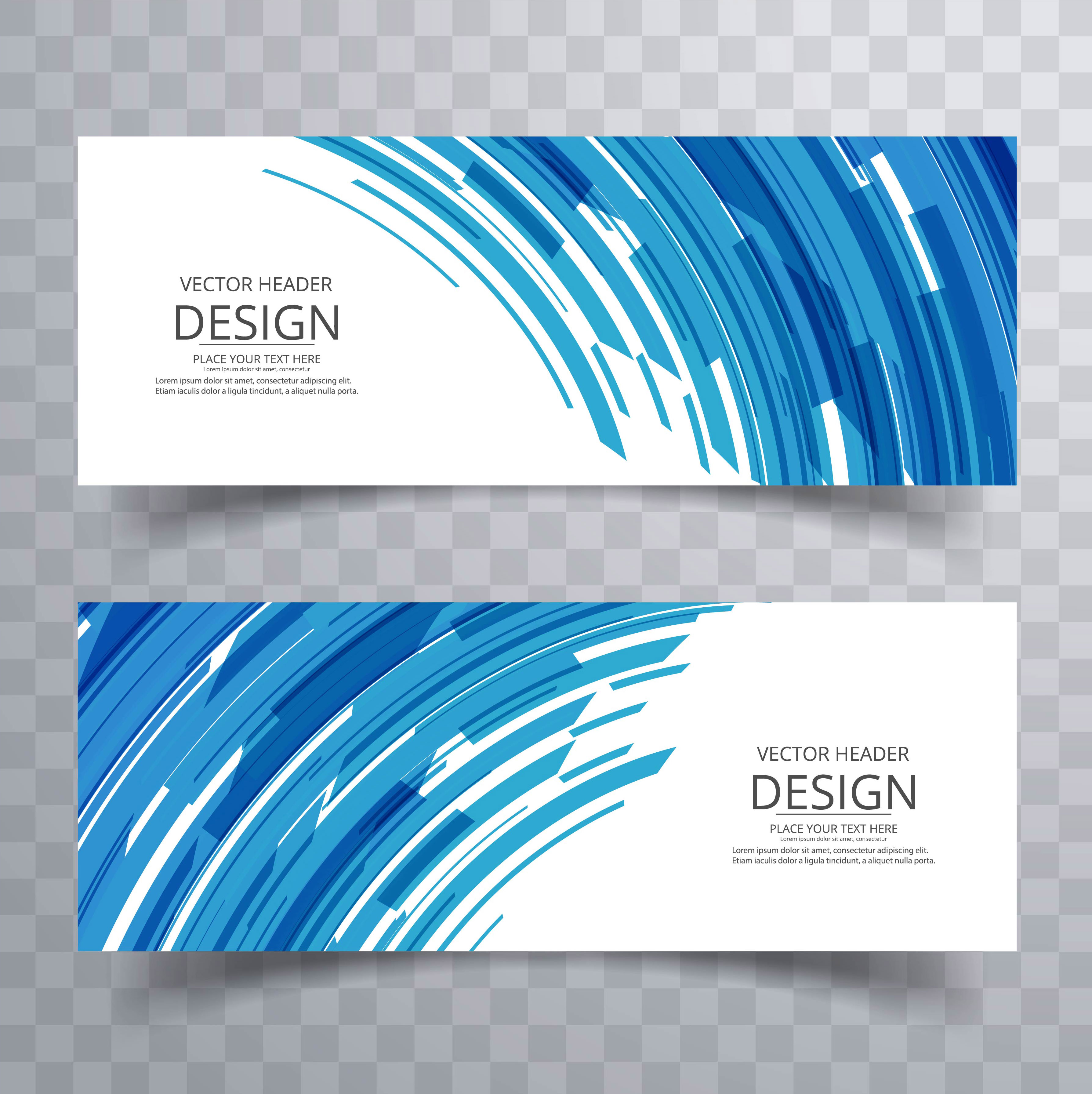 Abstract Creative Blue Lines Banners Set Design 237724 Vector Art At