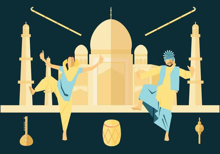 Indian Folk Dance Vector