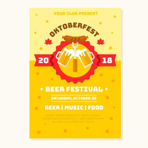 Oktobefest Flyer Beer Festival Vector