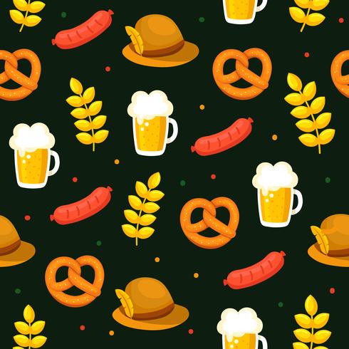 Oktoberfest Elements Pattern vector