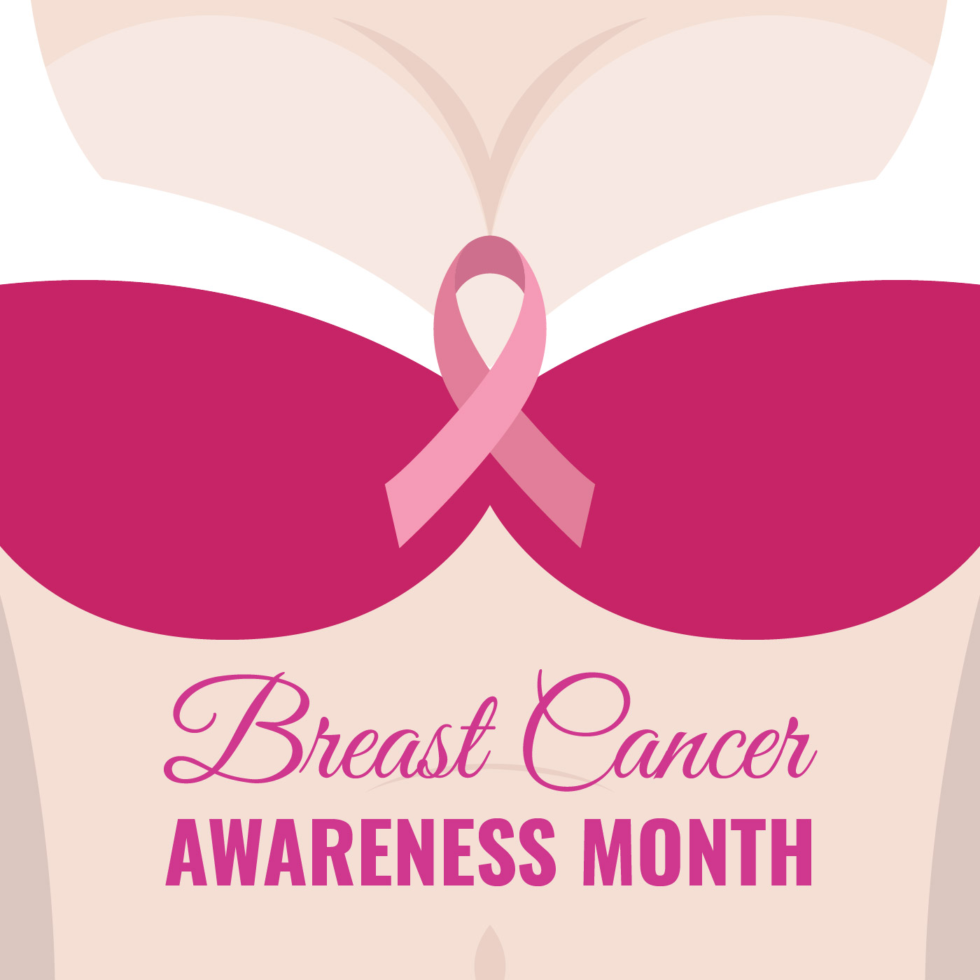 Breast Cancer Awareness Month For Online Campaign Vector ...