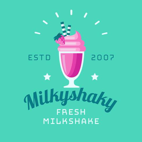 Milky Shaky Milk Shake Logo Vector