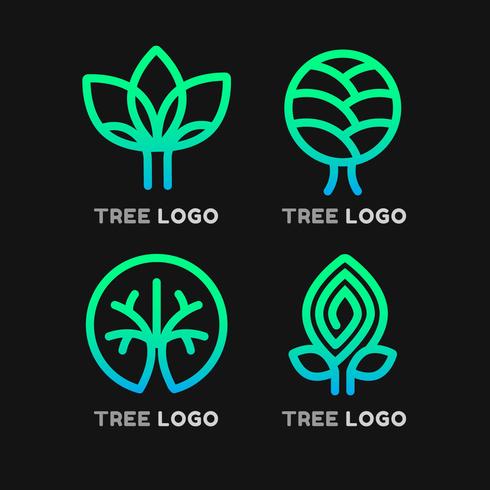 Elementos de logotipo de árbol vector