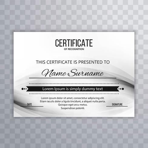 Modern certificate template design vector