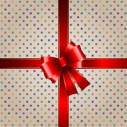 Gift background with red ribbon vector