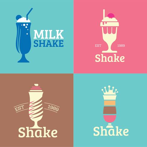 Collection of diner milkshakes logo vector