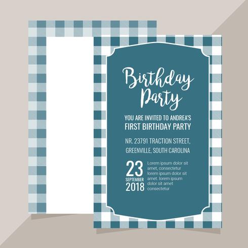 Vector Invitation with Plaid Pattern