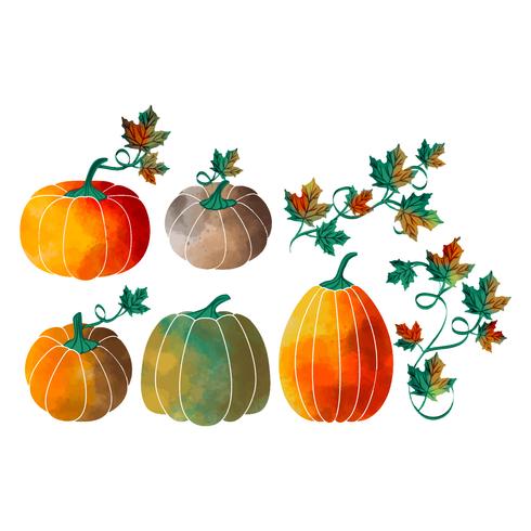 Download Vector Watercolor Pumpkins 238466 - Download Free Vectors ...