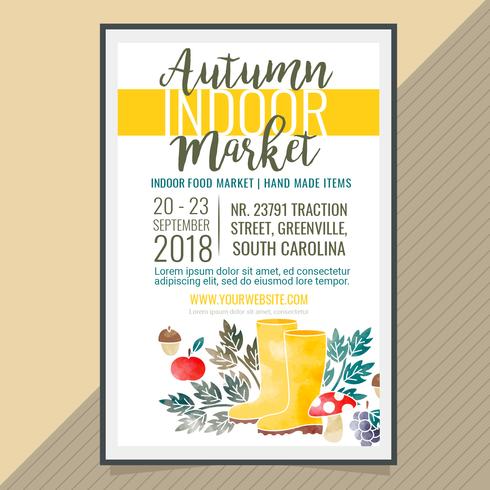 Vector Autumn Indoor Market Poster