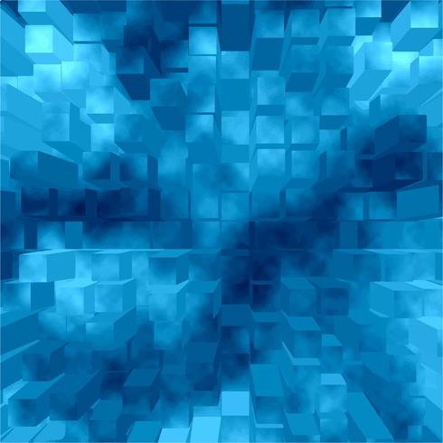 Blue 3D geometric background illustration vector