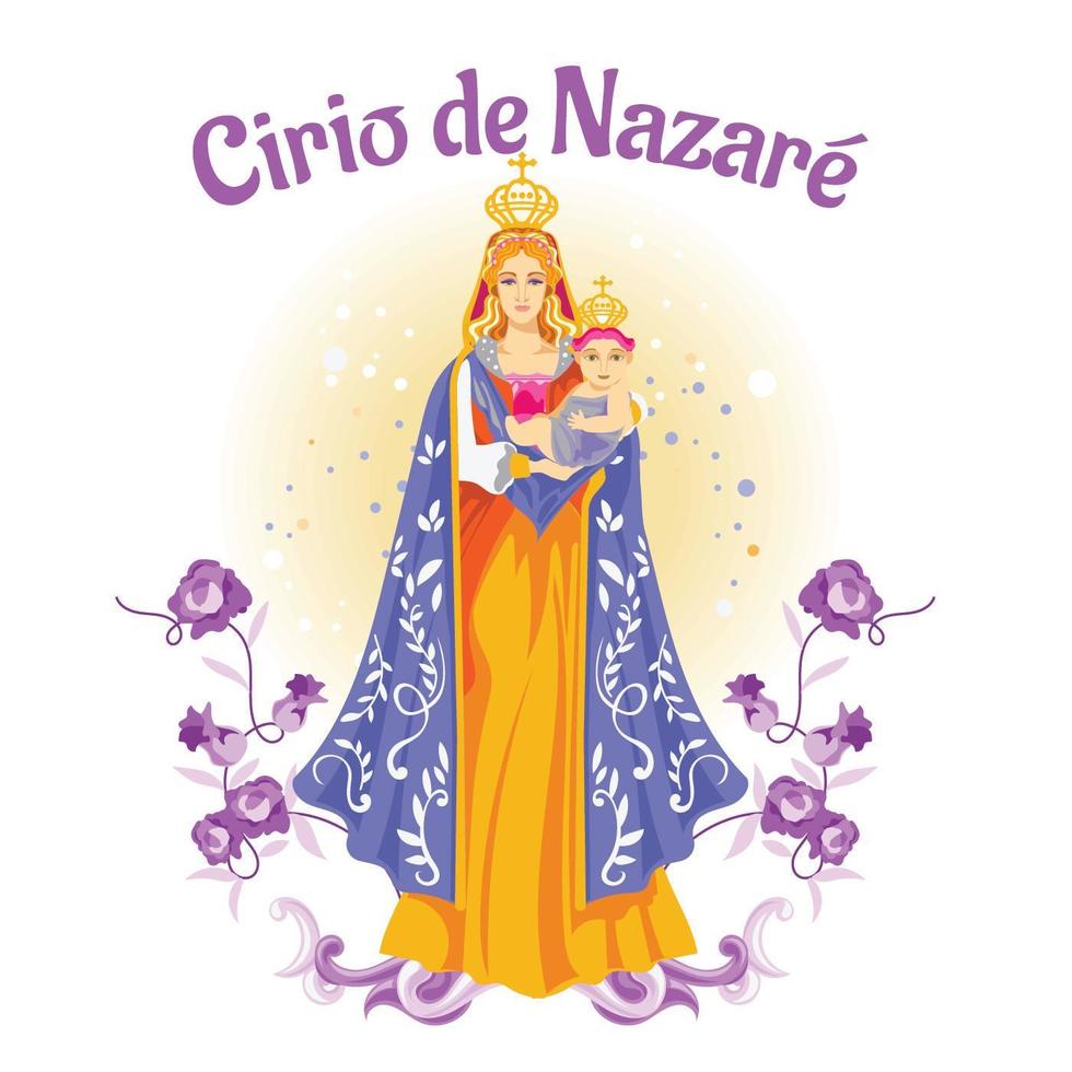 Nuestra Señora de Nazaret o Cirio de Nazare vector