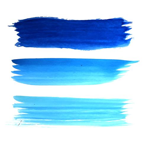 Abstract blue hand draw watercolor stroke design vector