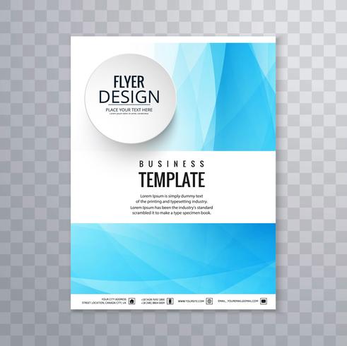Diseño de plantilla de folleto comercial azul abstracto vector