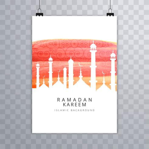 Eid mubarak card Religious brochure template vector