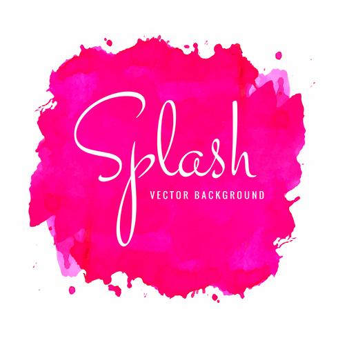 Abstract pink watercolor splash background vector