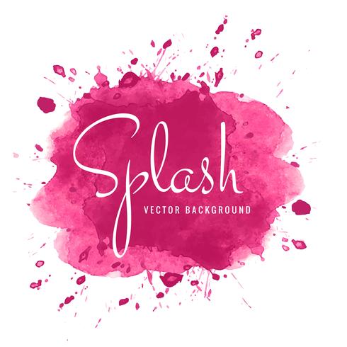 Abstract pink watercolor splash background vector